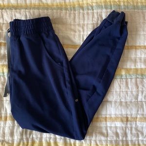 XS figs Zamora high waisted joggers- navy blue